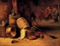 An Interior Scene With Pots Barrels Baskets Onions And Cabbages David Teniers the Younger